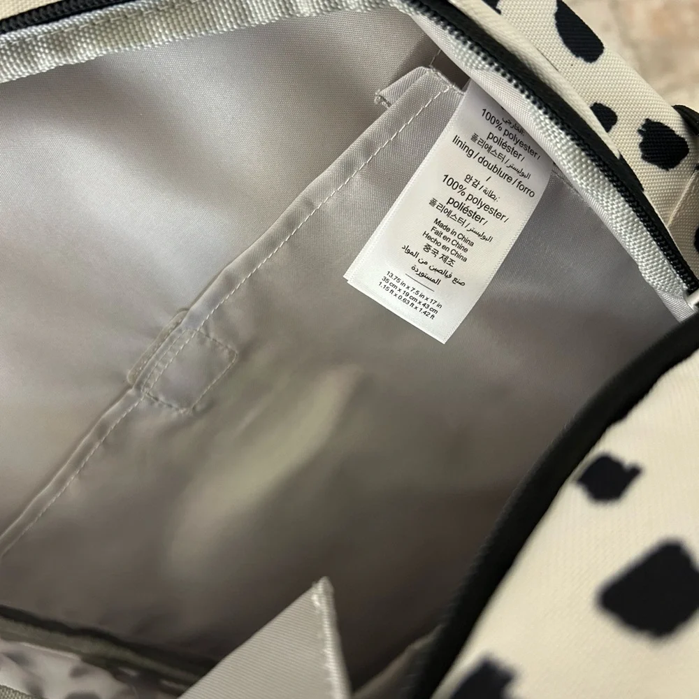 Pottery Barn Mackenzie Black & White Brushstroke Dot Backpack Large NWOT